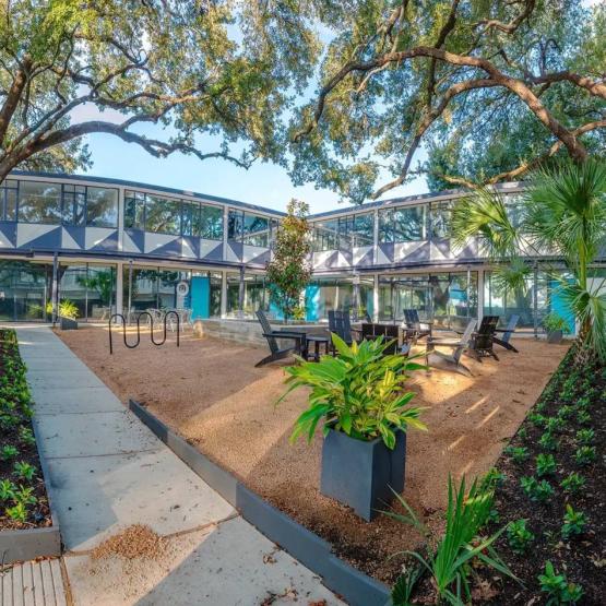 Exterior of open office facility in Houston, Texas