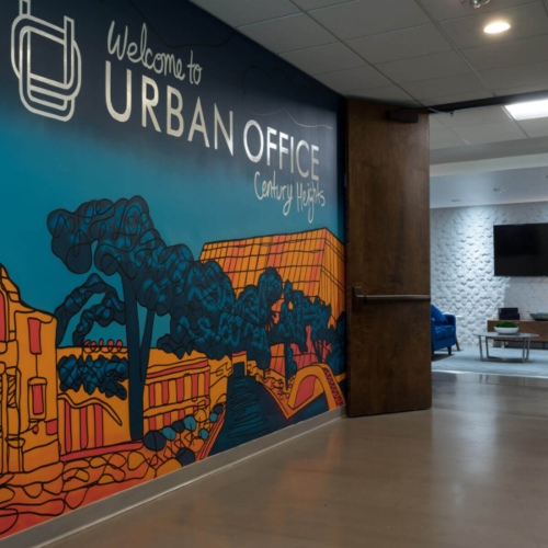 Modern Urban Office Building Lobby with Sleek Design in Houston, TX