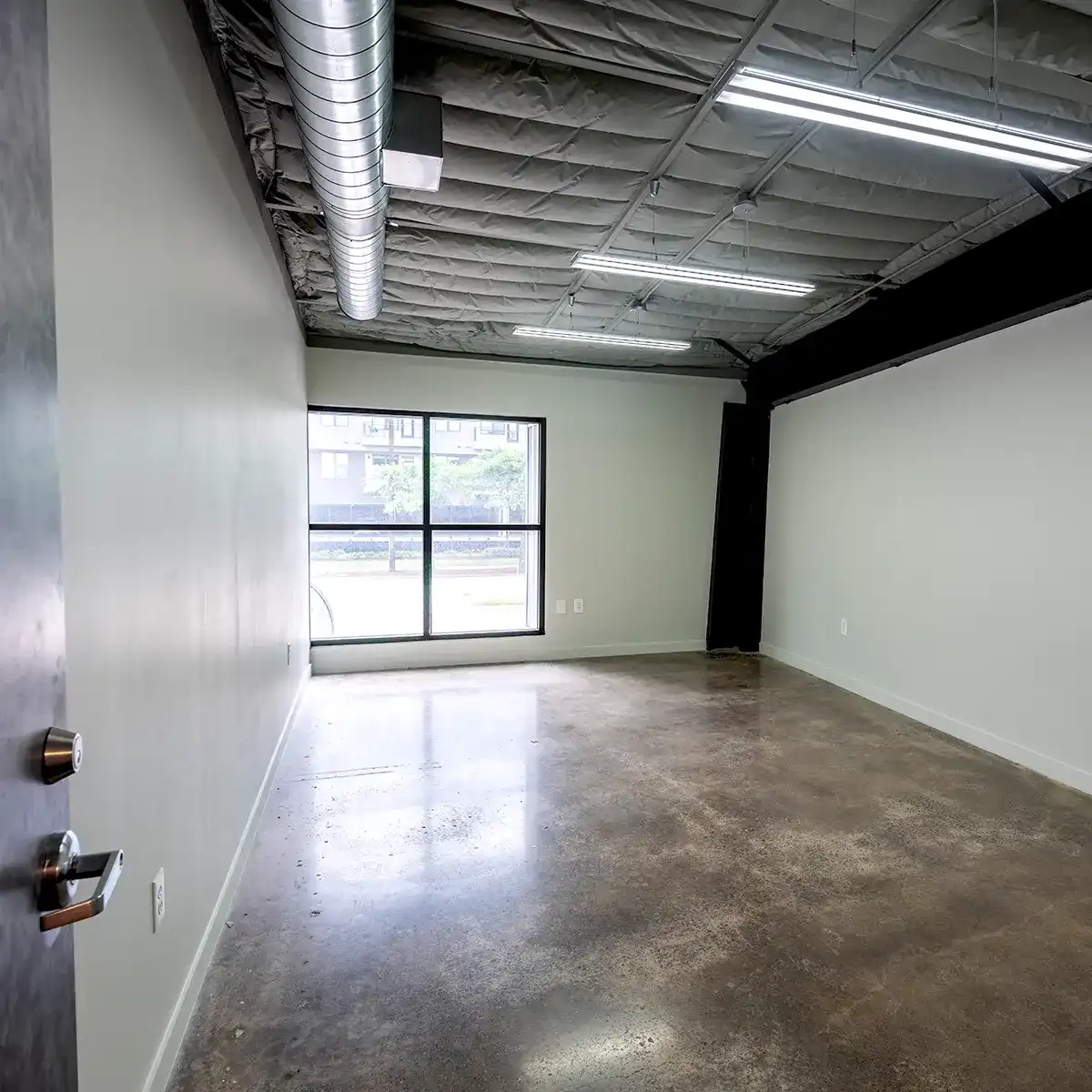 Empty office space for rent at Height Waterworks in Houston, TX