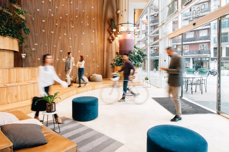 People walking at a Urban Office in Houston and San Antonio