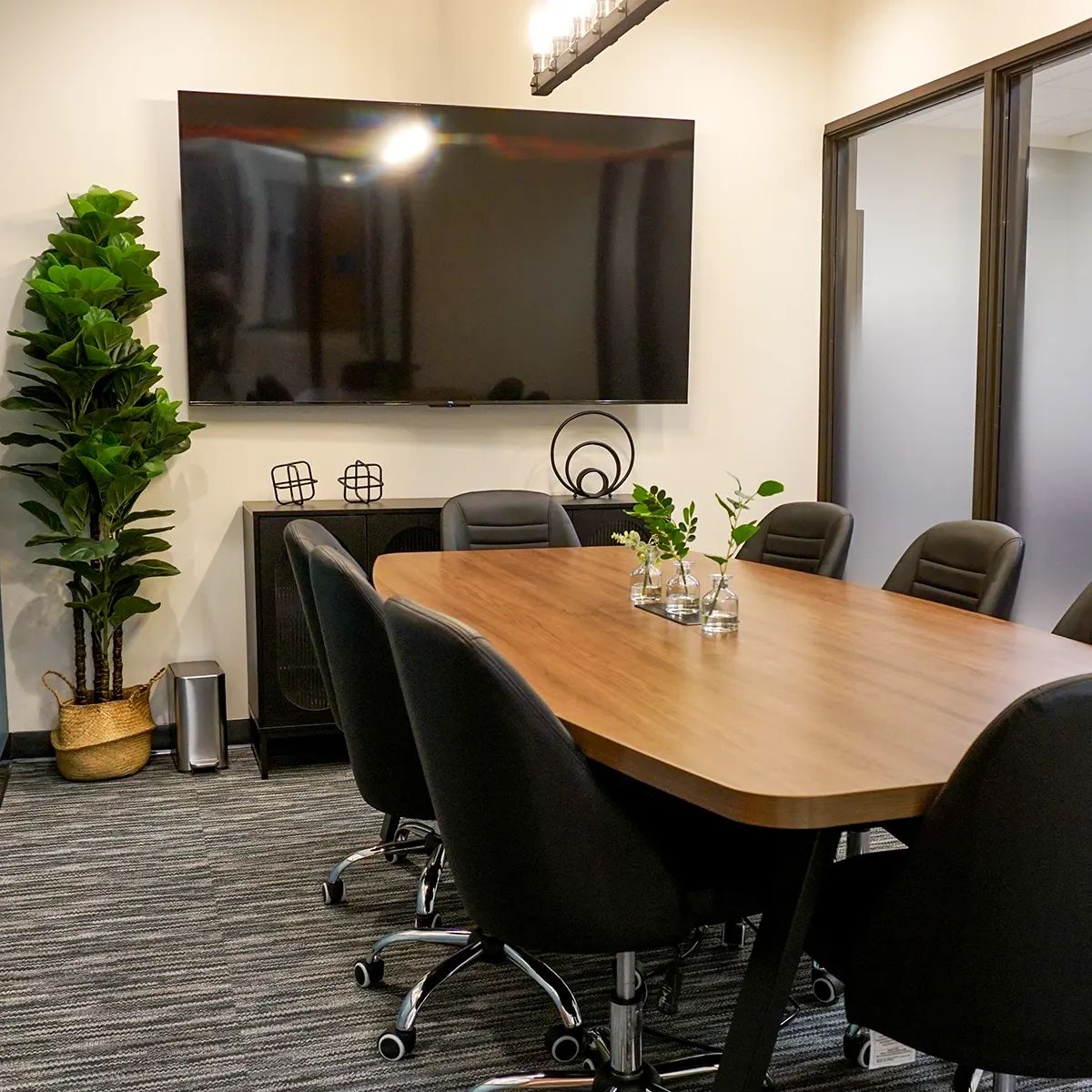 Conference room featuring a large flat screen TV for presentations and meetings in Texas