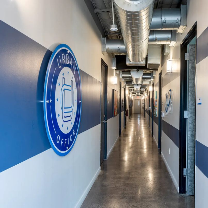 Urban Office alley space with multiple doors in Houston, TX