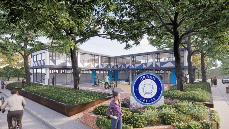 Architectural rendering of Urban Office location in Houston's Heights