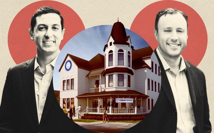 Collage of owner of Braun Enterprises and the building of Urban Office in Houston, TX